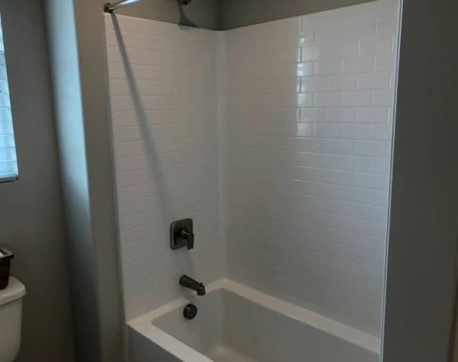 bathtub installed in a shower