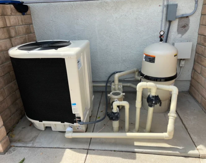 water treatment system installed outside a residential house